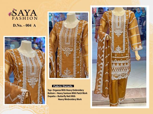 Saya 004 organza Designer Pakistani Suit Collection
